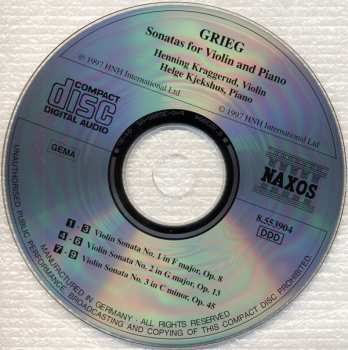 CD Edvard Grieg: Violin Sonatas Nos. 1-3