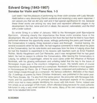 CD Edvard Grieg: Violin Sonatas Nos. 1-3
