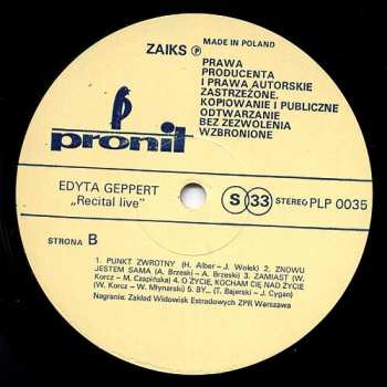 LP Edyta Geppert: Recital Live