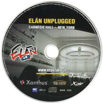 CD Elán: Elán Unplugged (Carnegie Hall • New York)