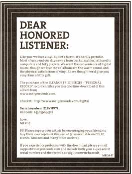 LP Eleanor Friedberger: Personal Record