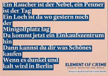 2LP Element Of Crime: Schafe, Monster Und Mäuse