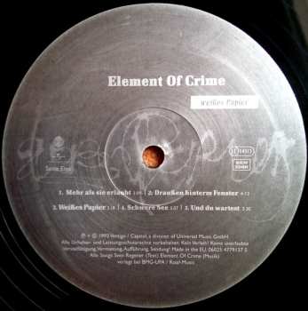 LP Element Of Crime: Weißes Papier