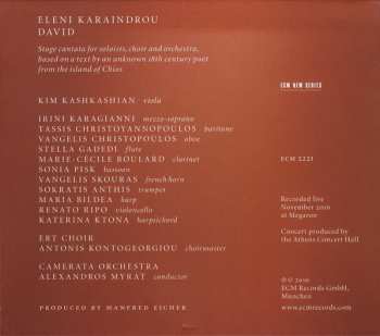 CD Eleni Karaindrou: David