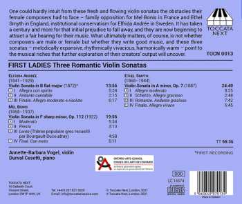 CD Elfrida Andree: First Ladies (Three Romantic Violin Sonatas)