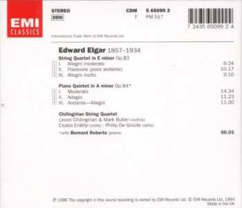 CD Sir Edward Elgar: Piano Quintet • String Quartet