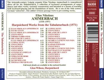 CD Glen Wilson: Harpsichord Works From The Tabulaturbuch (1571)