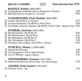 CD Elisabeth Söderström: Kodály - Tchaikovsky - Dvořák - Purcell - Wennerburg - Geijer - Rossini