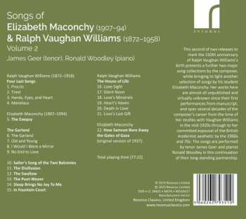 CD Ralph Vaughan Williams: Songs Of Elizabeth Maconchy & Ralph Vaughan Williams Volume 2