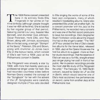 CD Ella Fitzgerald: The Legendary Rome Concert
