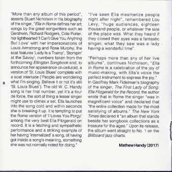 CD Ella Fitzgerald: The Legendary Rome Concert