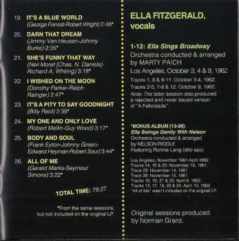 CD Ella Fitzgerald: Ella Sings Broadway + Ella Swings Gently With Nelson