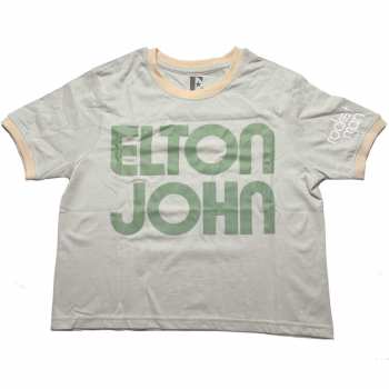 Merch Elton John: Dames Crop Top Retro Text Ringer