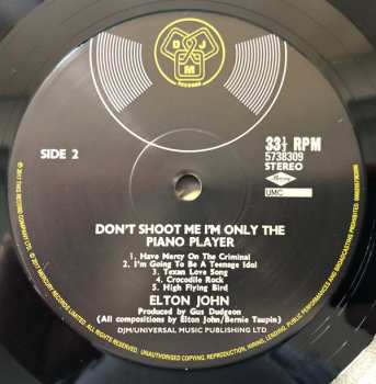 LP Elton John: Don't Shoot Me I'm Only The Piano Player