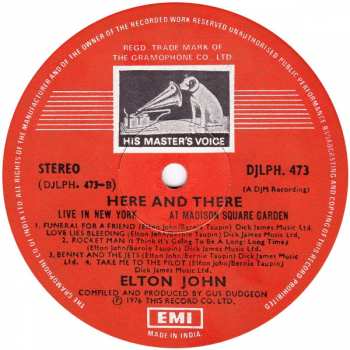 LP Elton John: Here And There