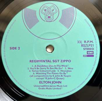 LP Elton John: Regimental Sgt. Zippo