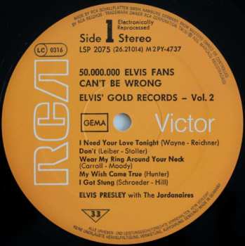 LP Elvis Presley: 50,000,000 Elvis Fans Can't Be Wrong (Elvis' Gold Records, Vol. 2)