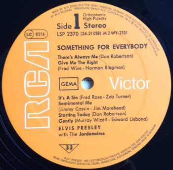LP Elvis Presley: Something For Everybody