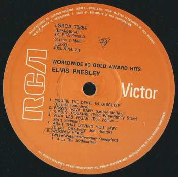 4LP/Doos Elvis Presley: Worldwide 50 Gold Award Hits