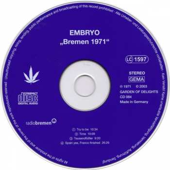 CD Embryo: Bremen 1971
