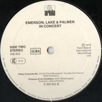 LP Emerson, Lake & Palmer: In Concert