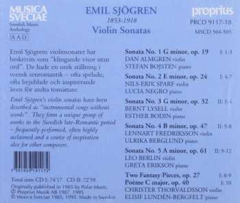 2CD Emil Sjögren: Sonatas No. 1-5 For Violin And Piano / Character Pieces For Violin And Piano