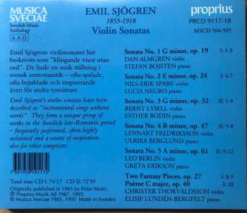 2CD Emil Sjögren: Sonatas No. 1-5 For Violin And Piano / Character Pieces For Violin And Piano
