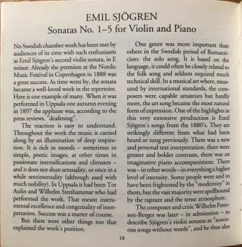 2CD Emil Sjögren: Sonatas No. 1-5 For Violin And Piano / Character Pieces For Violin And Piano