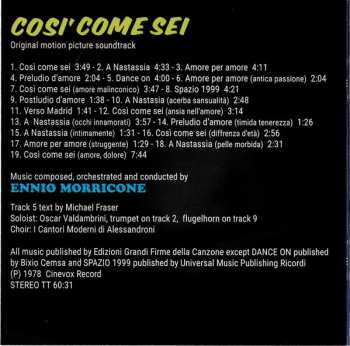CD Ennio Morricone: Cosi' Come Sei (Colonna Sonora Originale Del Film)
