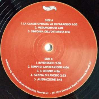 LP Ennio Morricone: La Classe Operaia Va In Paradiso (Original Soundtrack)