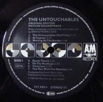 LP Ennio Morricone: The Untouchables (Original Motion Picture Soundtrack)