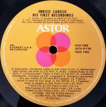 LP Enrico Caruso: His First Recordings