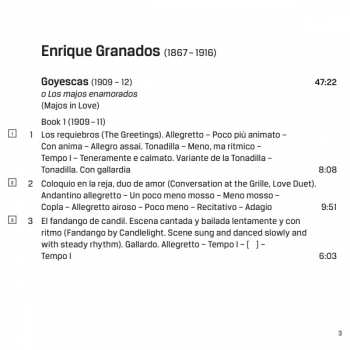 CD Enrique Granados: Goyescas; Allegro de Concierto; Valses Poéticos; Zapateado