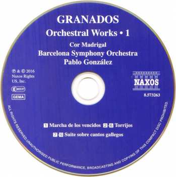 CD Enrique Granados: Orchestral Works, Vol. 1 - Suite Sobre Cantos Gallegos / Torrijos 