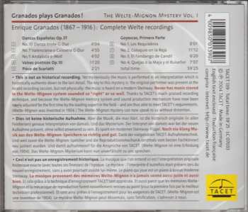 CD Enrique Granados: Today Playing His 1913 Interpretations / Selected Works By Granados