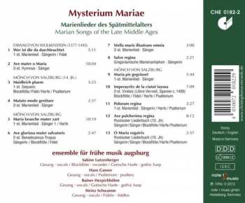 CD Ensemble Für Frühe Musik Augsburg: Mysterium Mariae: Marienlieder Des Spätmittelalters [Marian Songs Of The Late Middle Ages]
