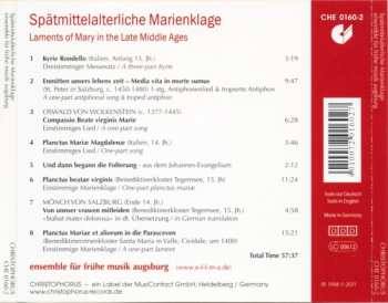 CD Ensemble Für Frühe Musik Augsburg: Spätmittelalterliche Marienklage