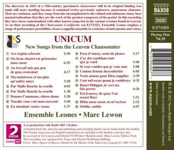 CD Ensemble Leones: UNICUM – New Songs from the Leuven Chansonnier