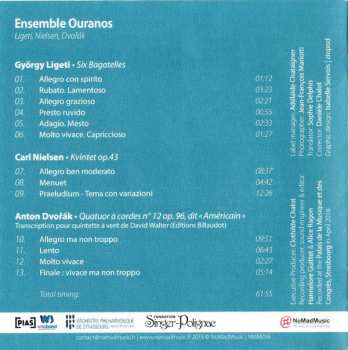 CD Ensemble Ouranos: Ligeti, Nielsen, Dvorak (Quintettes À Vent)
