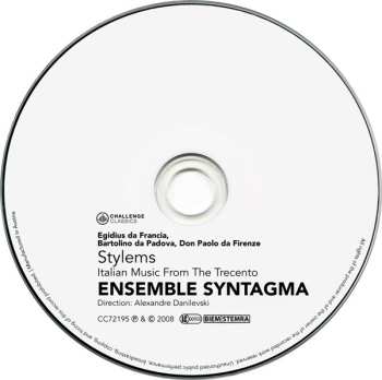 CD Ensemble Syntagma: Stylems, Italian Music From The Trecento