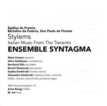 CD Ensemble Syntagma: Stylems, Italian Music From The Trecento