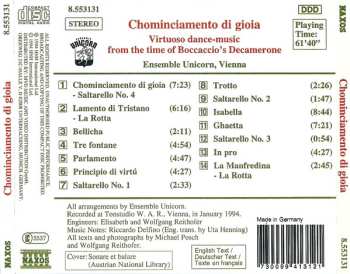 CD Ensemble Unicorn: Chominciamento Di Gioia (Virtuoso Dance-Music From The Time Of Boccaccio's Decamerone)