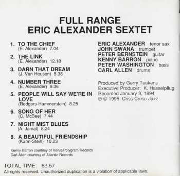 CD Eric Alexander Sextet: Full Range