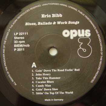 LP Eric Bibb: Blues, Ballads & Work Songs