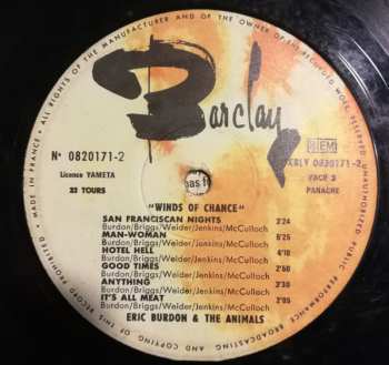 LP Eric Burdon & The Animals: Winds Of Change