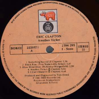 LP Eric Clapton: Another Ticket