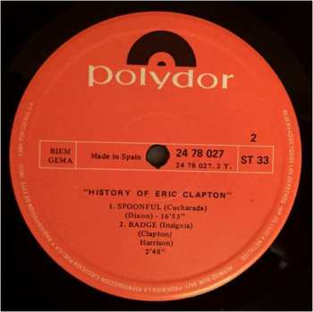 2LP Eric Clapton: History Of Eric Clapton