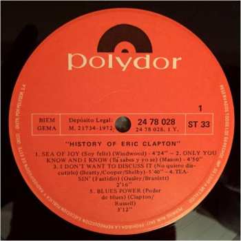 2LP Eric Clapton: History Of Eric Clapton