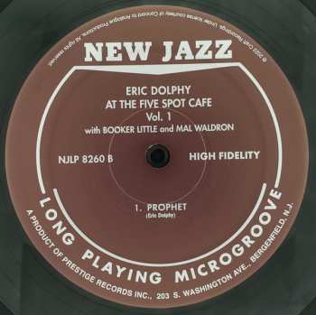 LP Eric Dolphy: At The Five Spot Volume 1. CLR