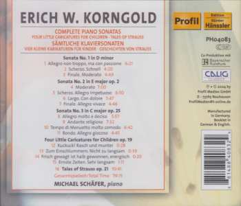 CD Erich Wolfgang Korngold: Complete Piano Sonatas / Four Little Caricatures For Children / Tales Of Strauss